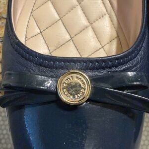 Cole Haan Navy Wedges with Gold Accent